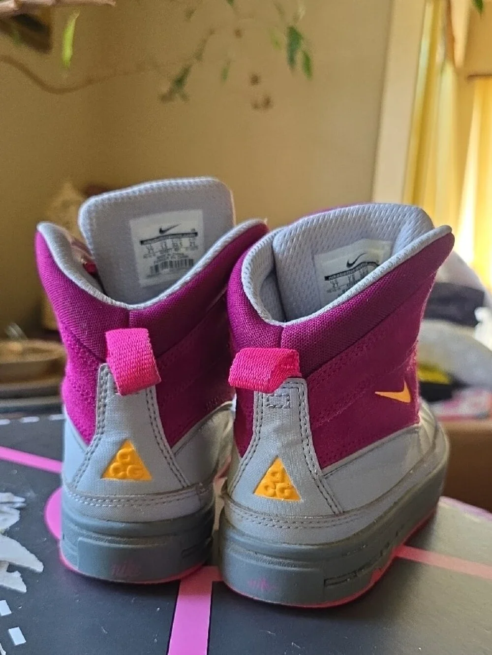 Nike ACG Kids Hot Pink and Gray Rain & Snow Boots
